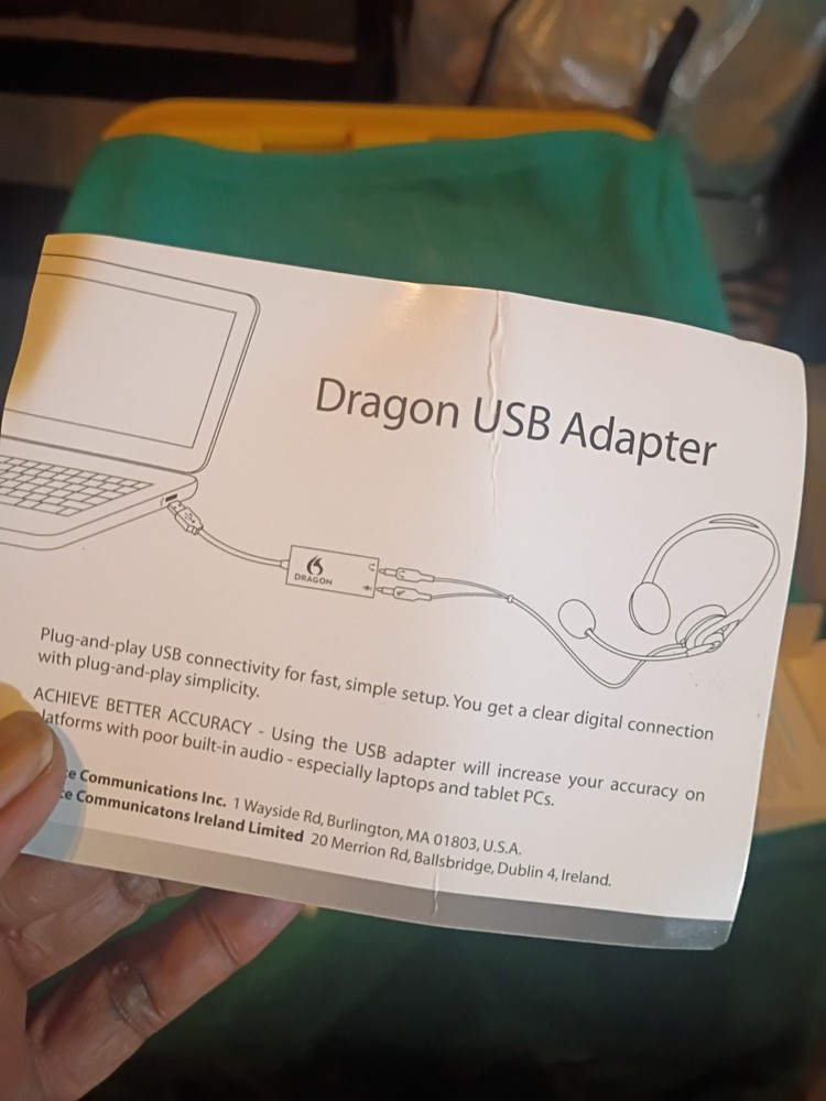 NUANCE dragon NATURALLY SPEAKING home 13 SPEECH RECOGNITION SOFTWARE, Headset/CD