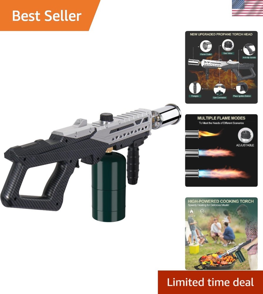 Propane Torch Head, Powerful Flame Thrower Gun, Adjustable Charcoal Lighter, ...