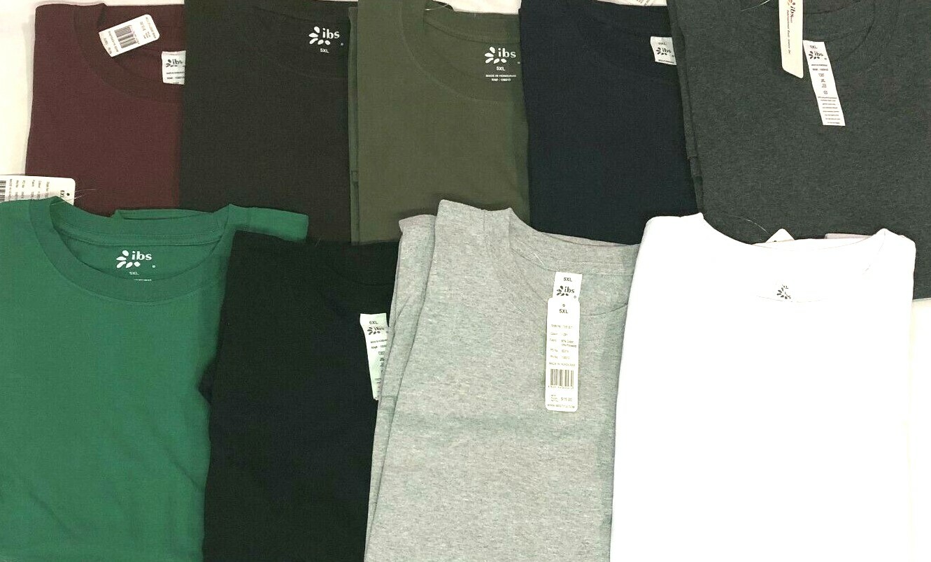 T-Shirts Short Sleeve Tees Heavyweight Shirts Solid BIG TALL Oversize UP TO 10XL