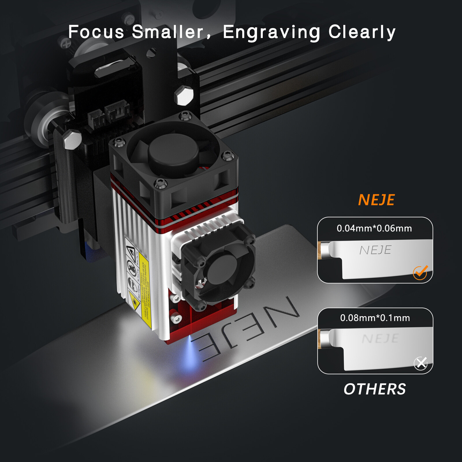 NEJE A40640 12W pulse Dual Beam Zoom laser head module for laser engraver cutter