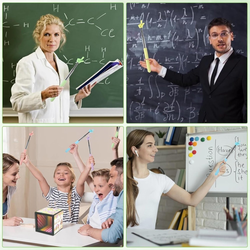 6PCS Pointer Finger Stick, Extendable Colorful Finger Pointer Stick, Mini Ret...