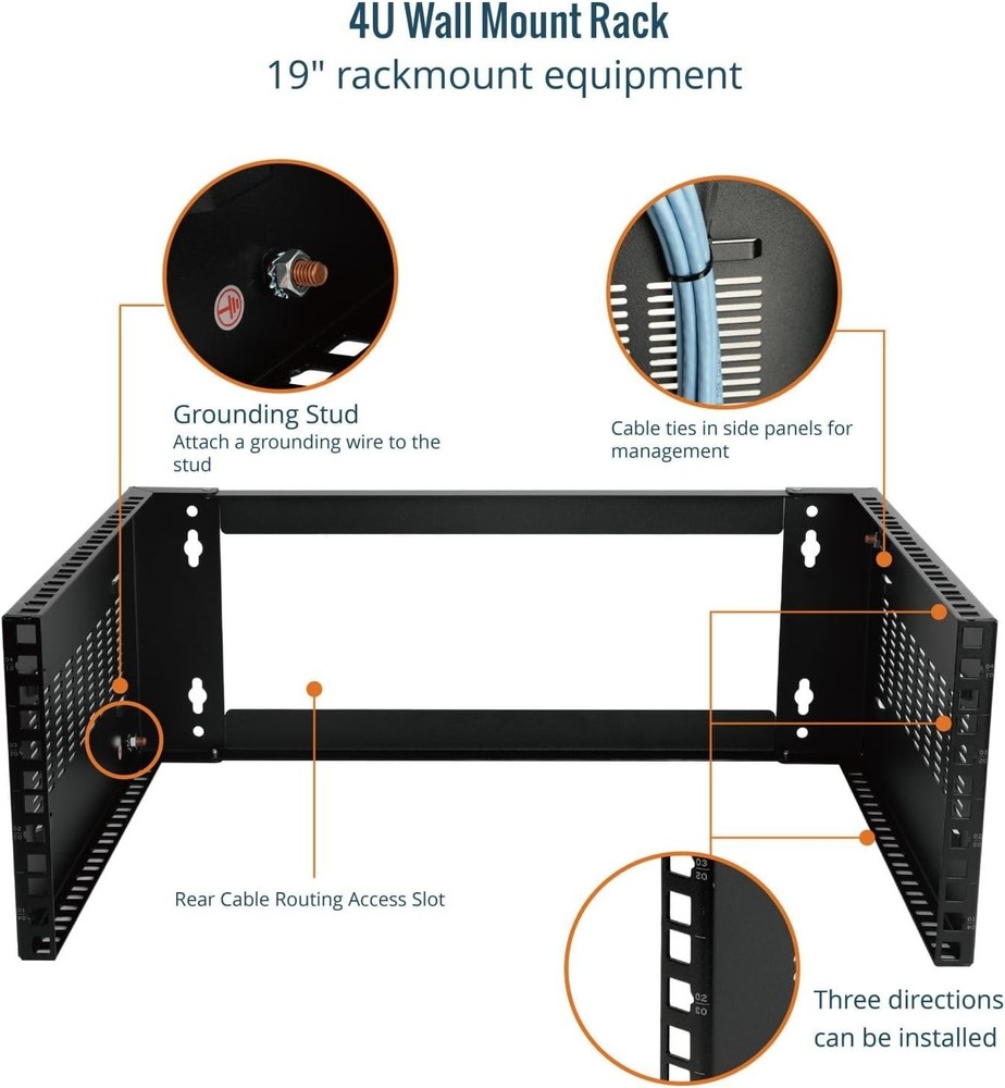 Sturdy 4U Rack with 14” Depth - Wall Mounted for Server & IT Equipment