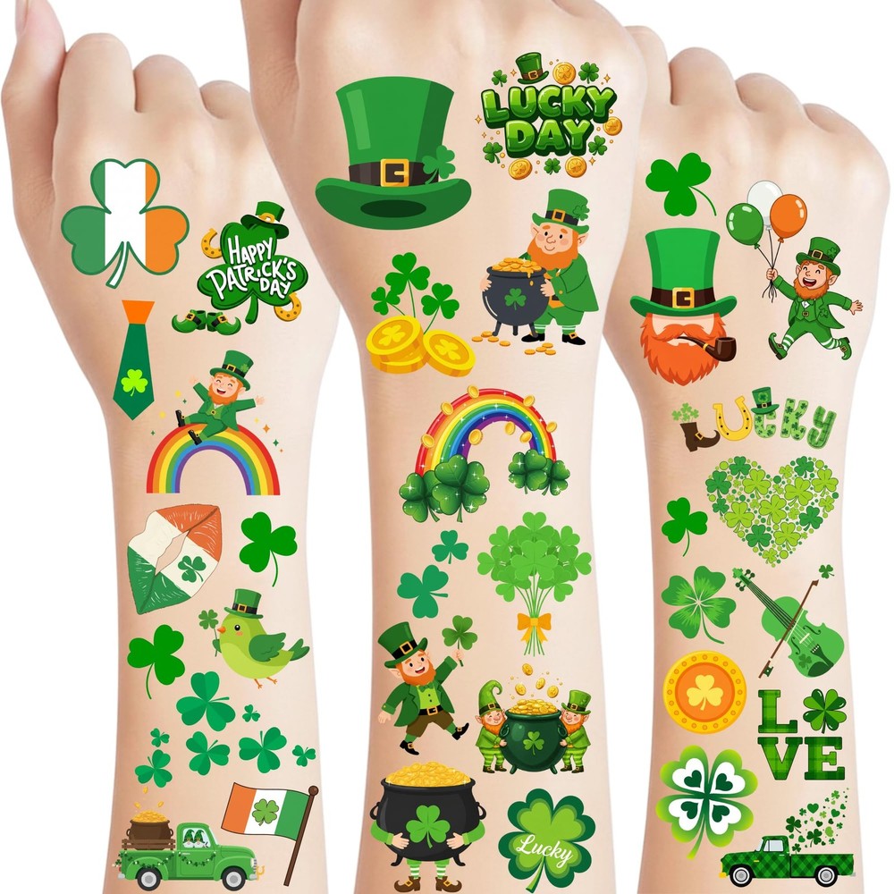 160PCS St Patricks Temporary Tattoos Stickers | Medium,
