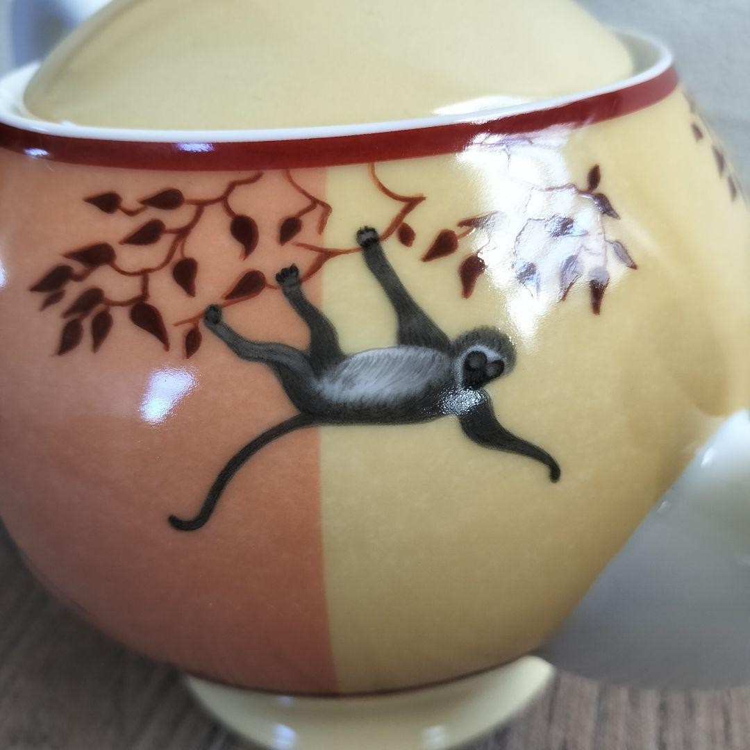 Hermes Paris Tea Pot Africa Orange Porcelain Tableware near mint gift