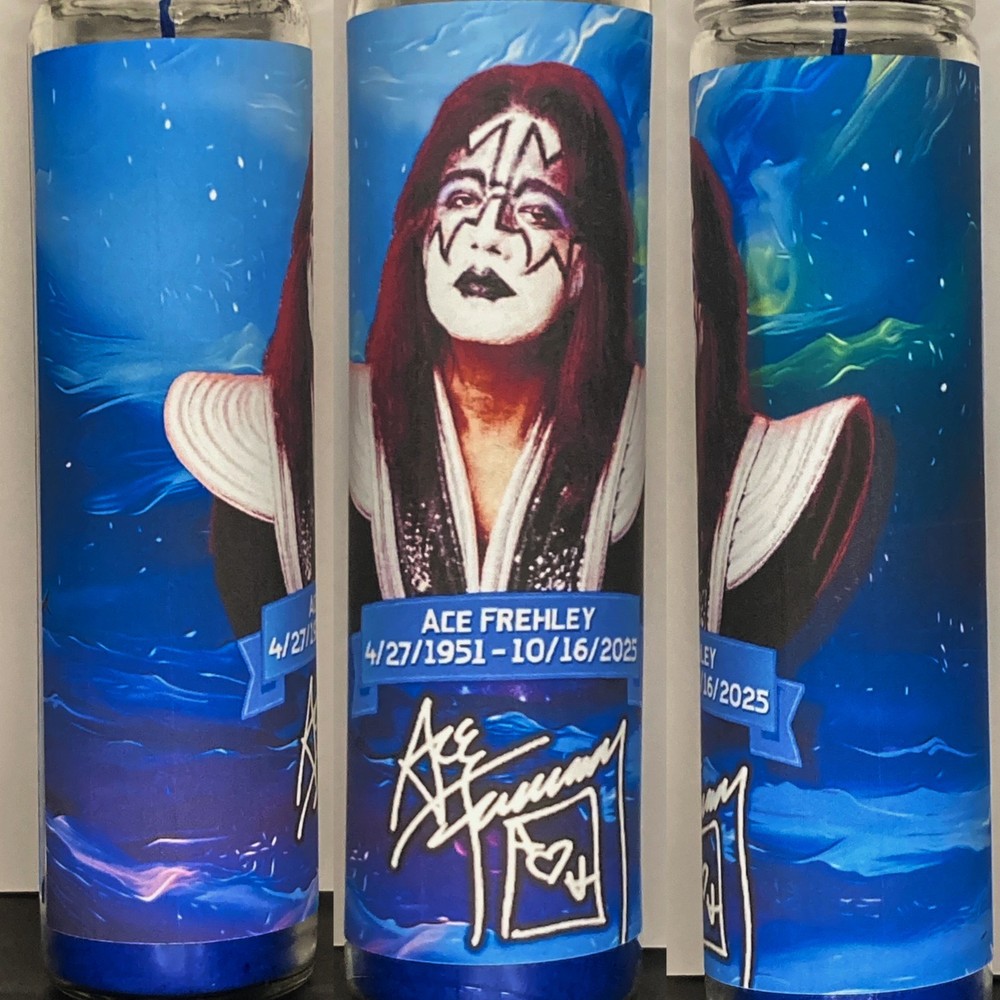 Ace Frehley KISS Tribute Prayer Candle – Rock Inspired Devotional Memorial