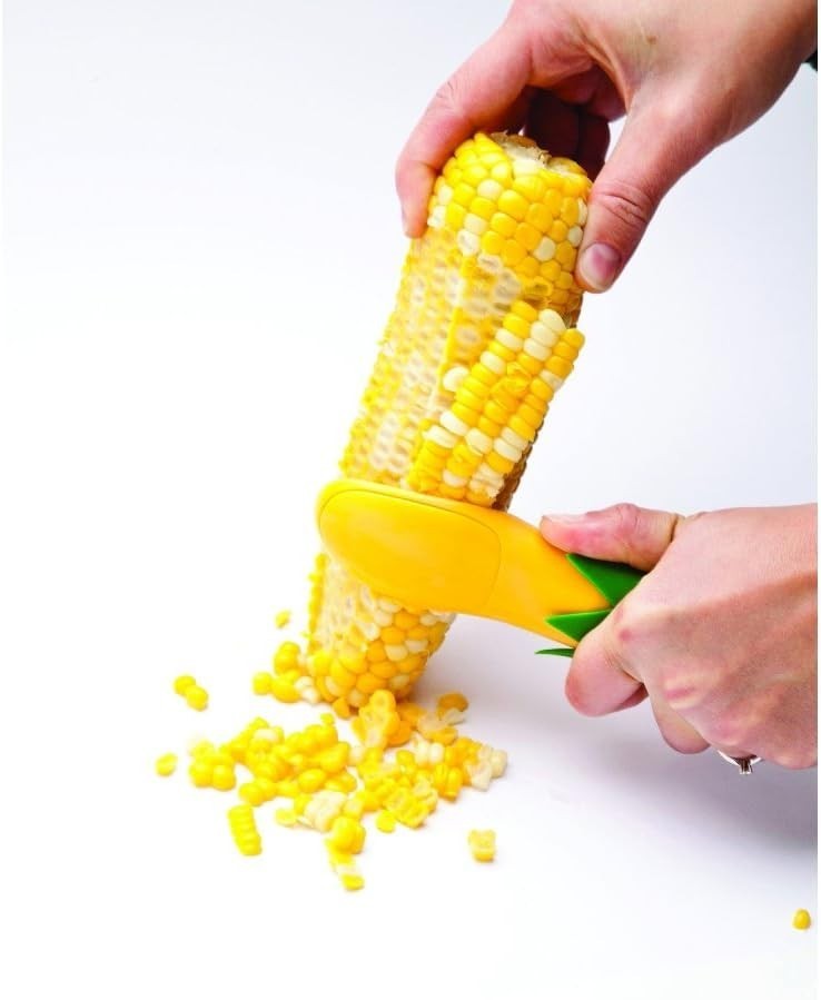 Corn Cob Stripper Durable Stainless Steel Blades Secure Contoured Grip Compact