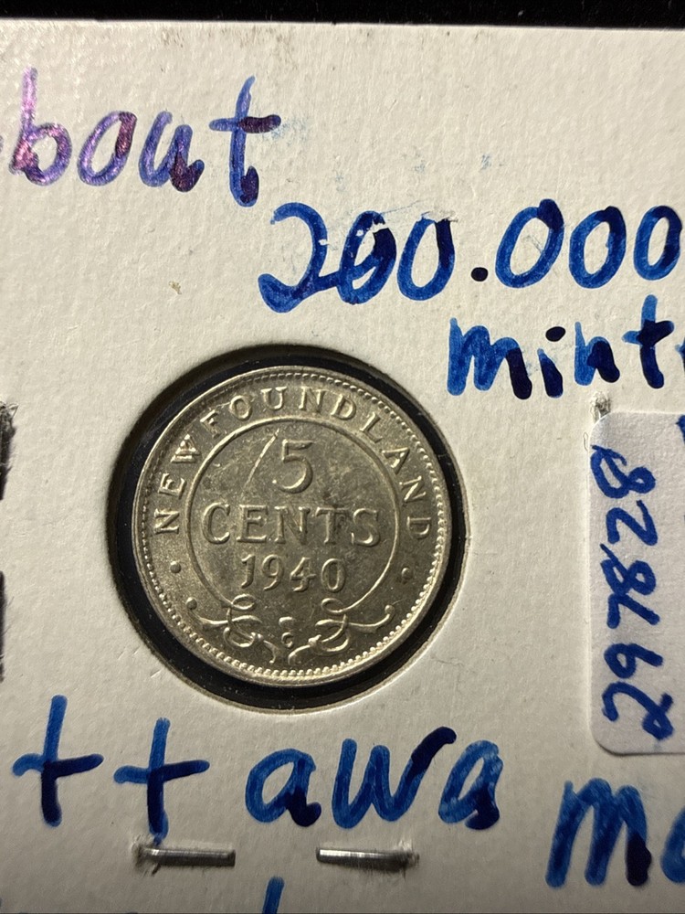 1940c Newfoundland Five Cent 5c Silver Coin C6