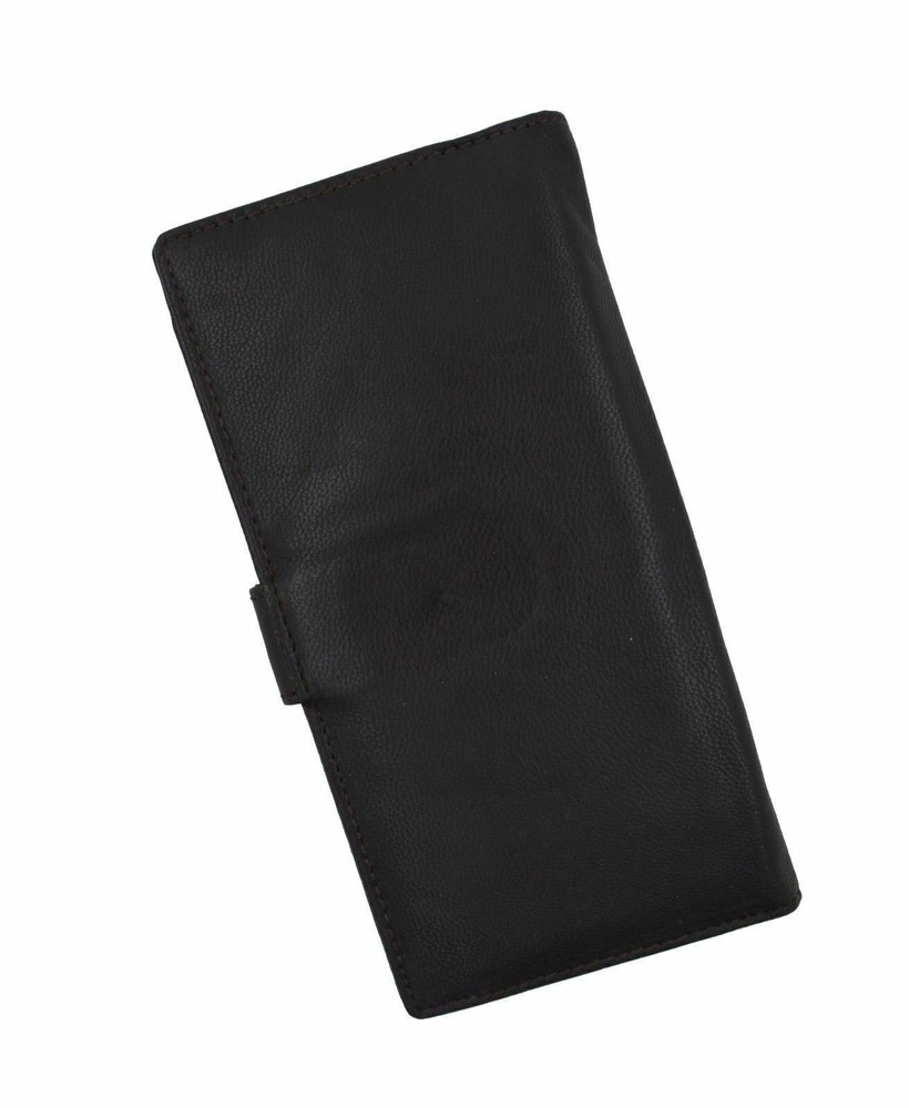 Genuine Leather PLAIN Checkbook Cover Brown with Snap Closure NEW!!!