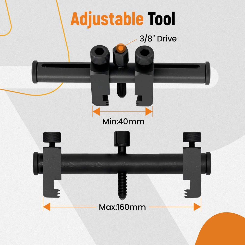 Professional Puller For Ribbed Drive Pulley Crankshaft Remover Tool Adjustable