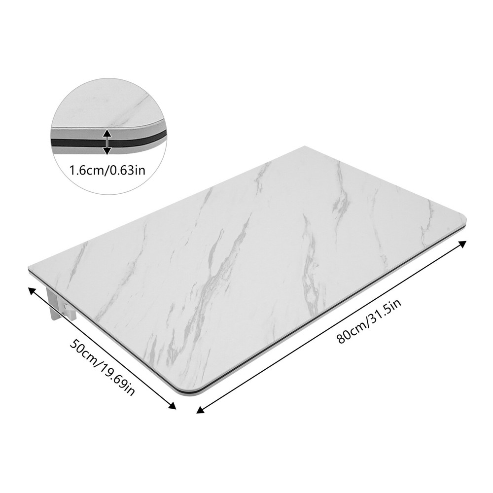 White Folding Wall Desk Foldable Study Writing Table Wall-mounted Storage Shelf