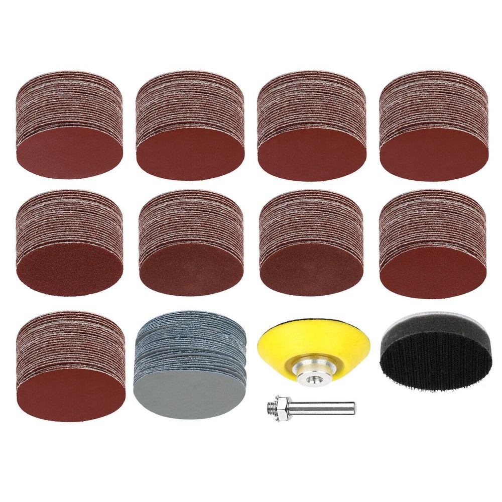 303Pcs 2" Sanding Disc Hook Loop Sander Paper Backer Pad + Drill Adapter Set