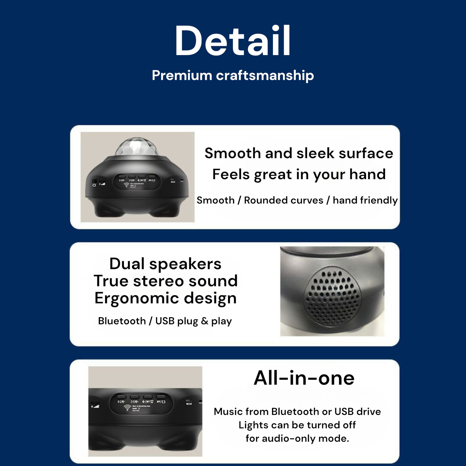 Galaxy Star Projector Aurora Night Light Bluetooth Music Lamp Moon Sky Gift