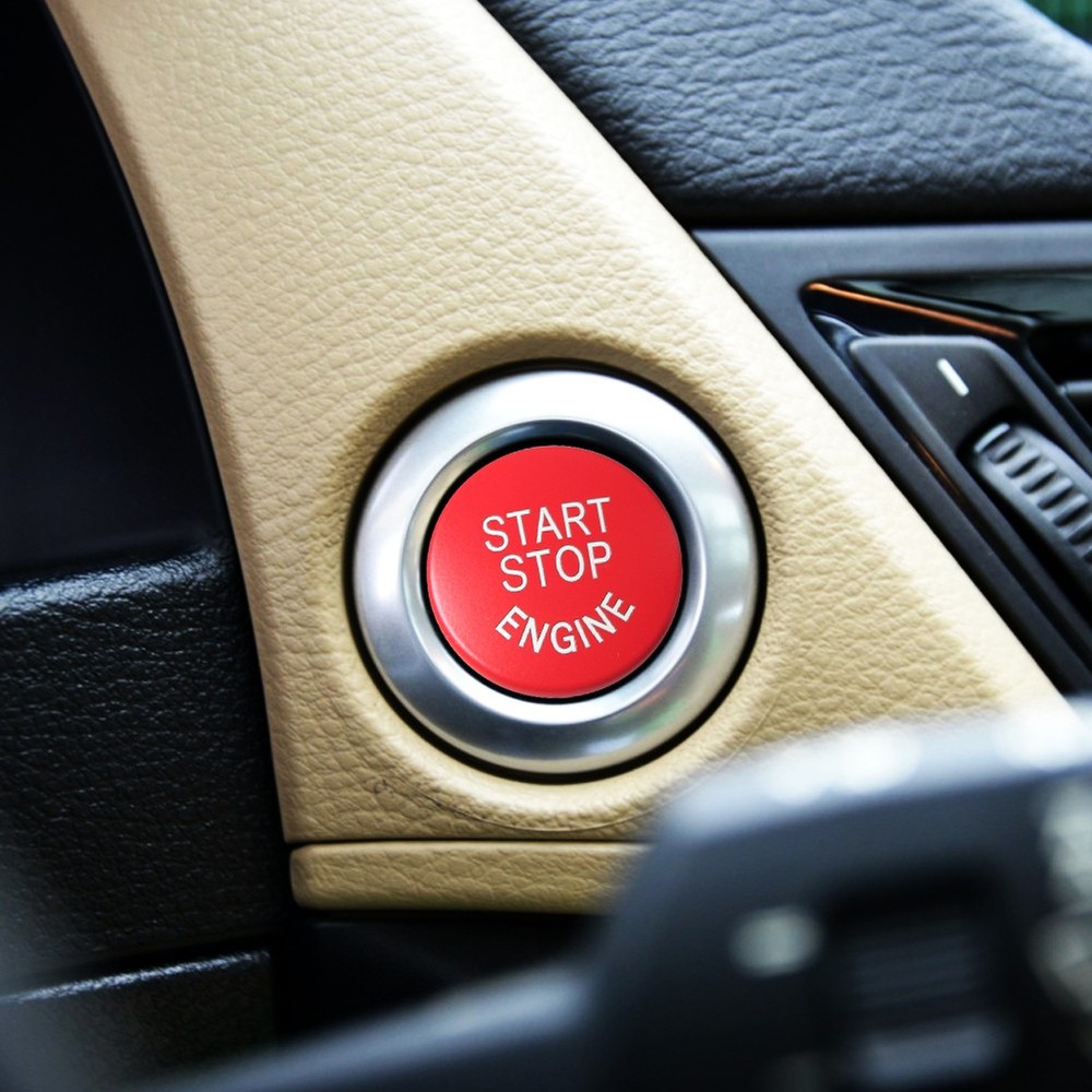 1pc Red Start Stop Engine Button Switch Cover Trim Fit For BMW X5 E70 2007-2013
