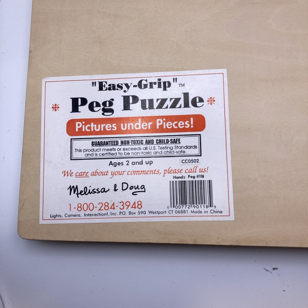 Melissa & Doug Hand Peg Wooden Puzzles