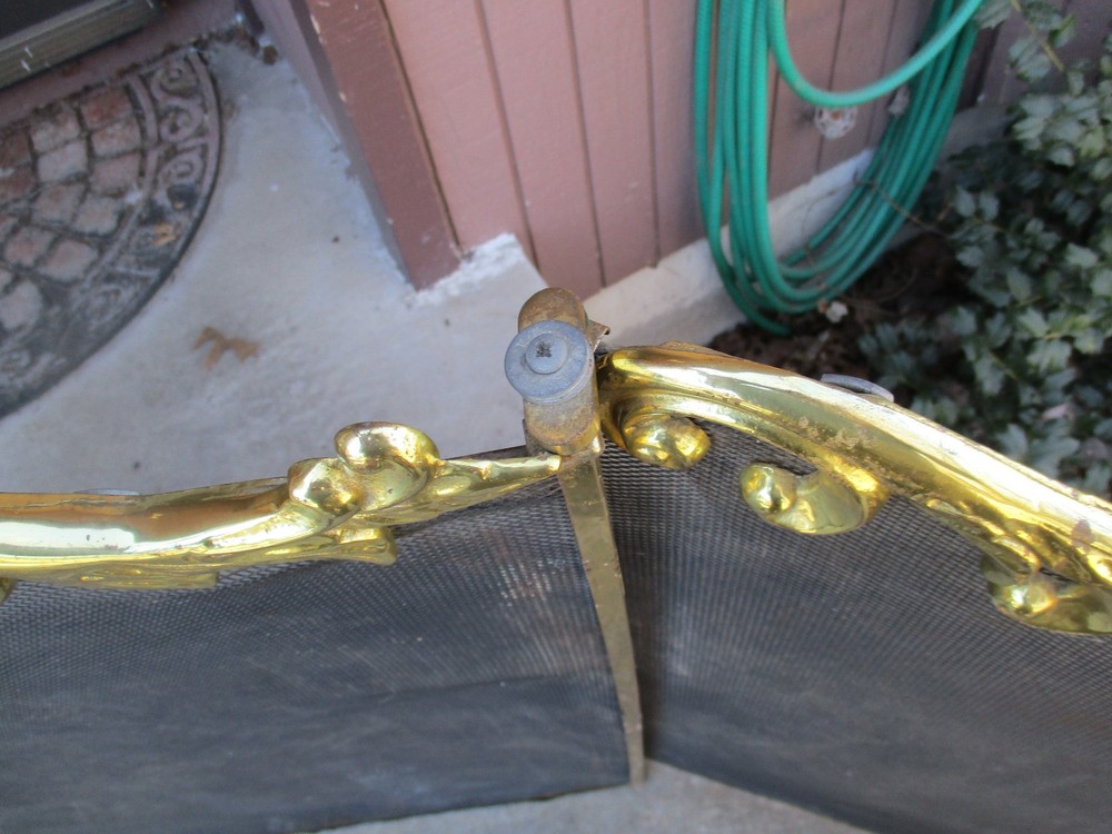 vintage 3 panel fireplace screen brass 32t"x50"w