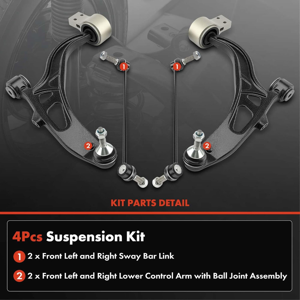 Front Lower Control Arm & Sway Bar Link 4PC Set Ford Explorer 2011-2019 Utility