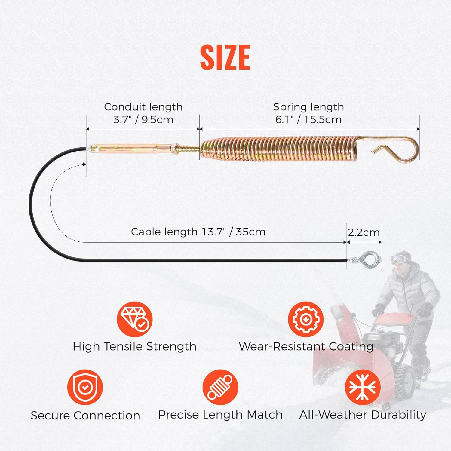 Auger & Upper Traction Cable 06900502 Fits Ariens Snowblowers 921013 921017 9210