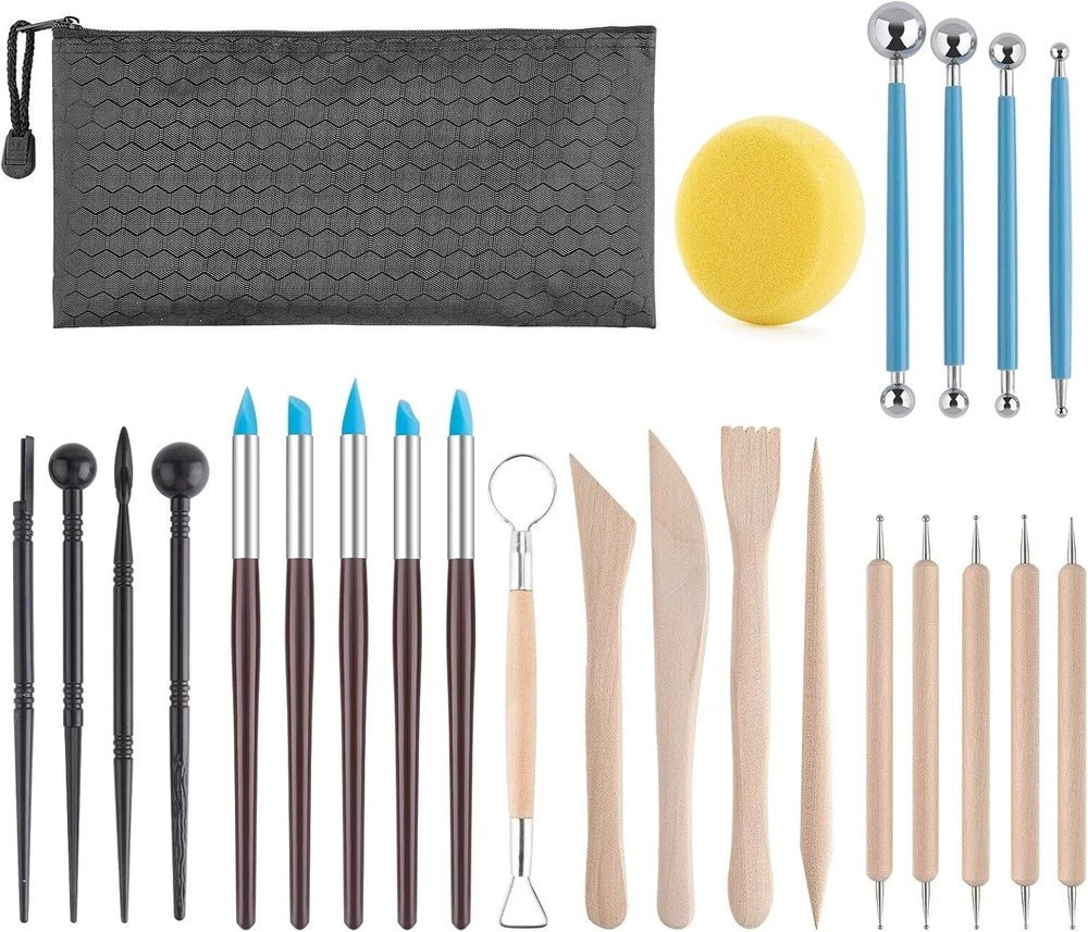 Clay Tools Kit, 25 PCS Polymer Tools, Ceramics Sculpting Multicolor