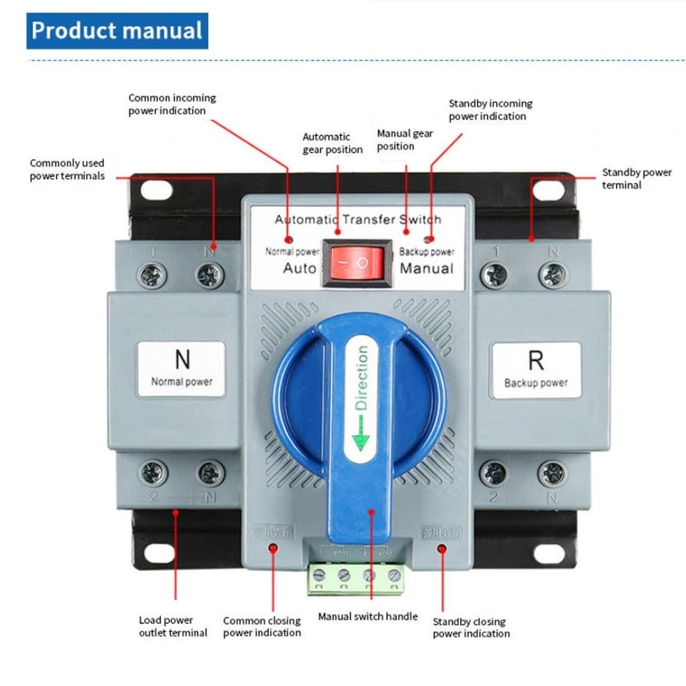 AC110V Automatic Transfer Switch 2P - Seamless Transition Between Power Sources