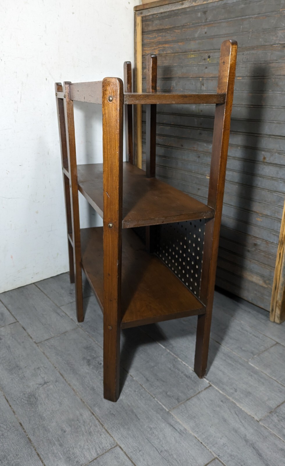 Antique Rustic Mission Arts & Crafts Style Display Book Shelf Open Bookcase