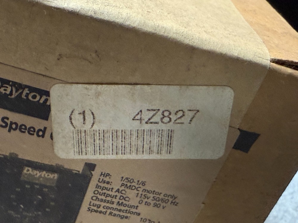 Dayton NIB DC Motor Speed Controller Control 4Z827
