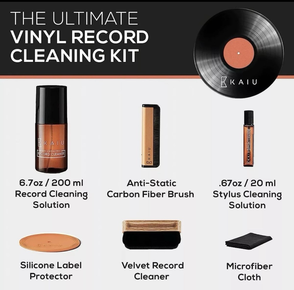 KAIU Vinyl Record Cleaner - LP Discwasher Kit w/Solution