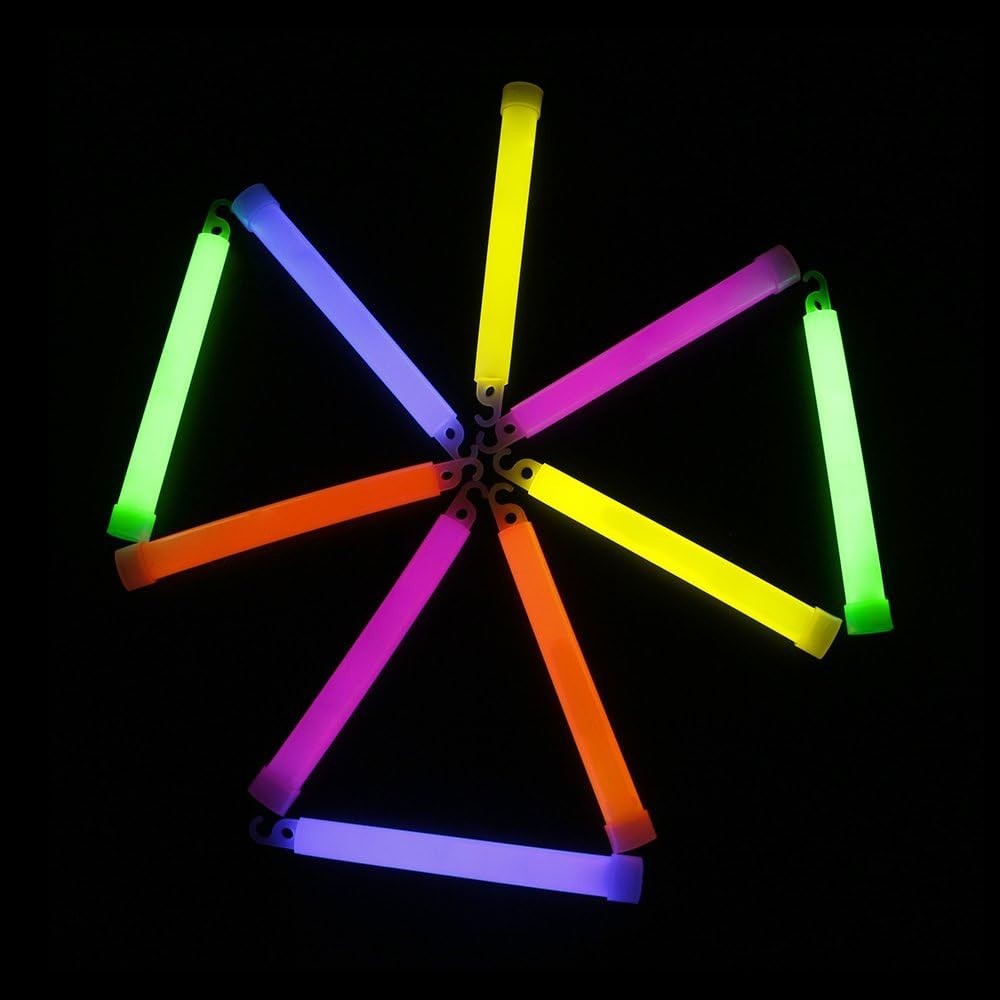 50 Pcs 6'' Premium Glow Sticks Bulk - Ultra Bright Large Glow Necklaces