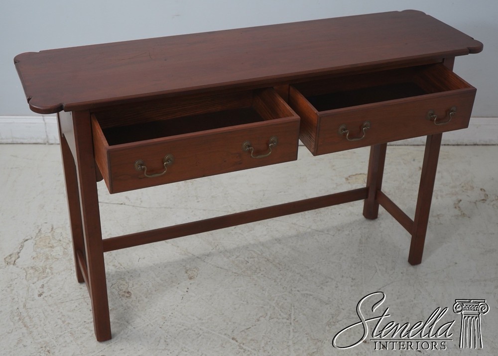 LF70575: Bench Made Cherry Chippendale 2 Drawer Sofa Table