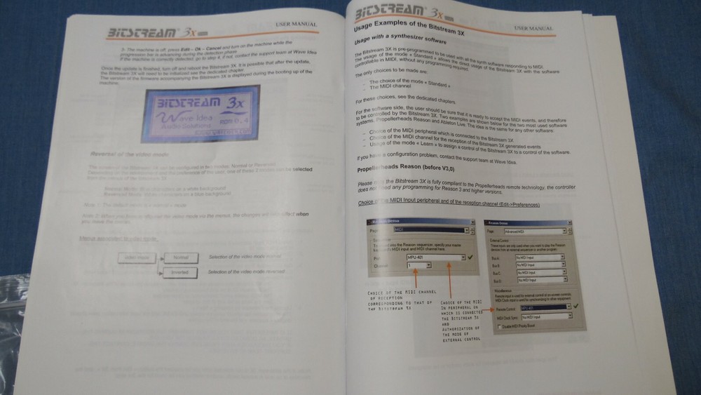 MANUAL ONLY Bitstream 3X MIDI Controller Wave Idea REPLACEMENT USER MANUAL V1.3