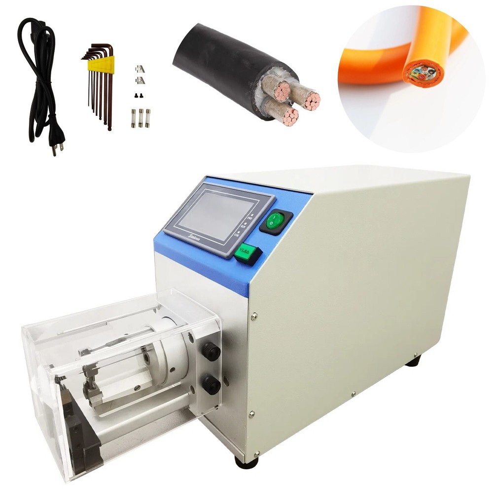 Semi-Auto Coaxial Cable Rotary Blade Stripper Multi-Layer Wire Stripping Machine