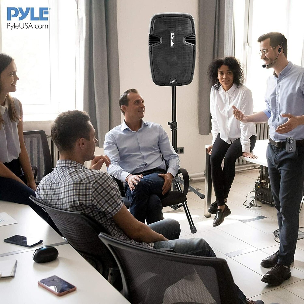 Pyle Portable Bluetooth Loudspeaker - Active PA Speaker System Kit Rechargeable