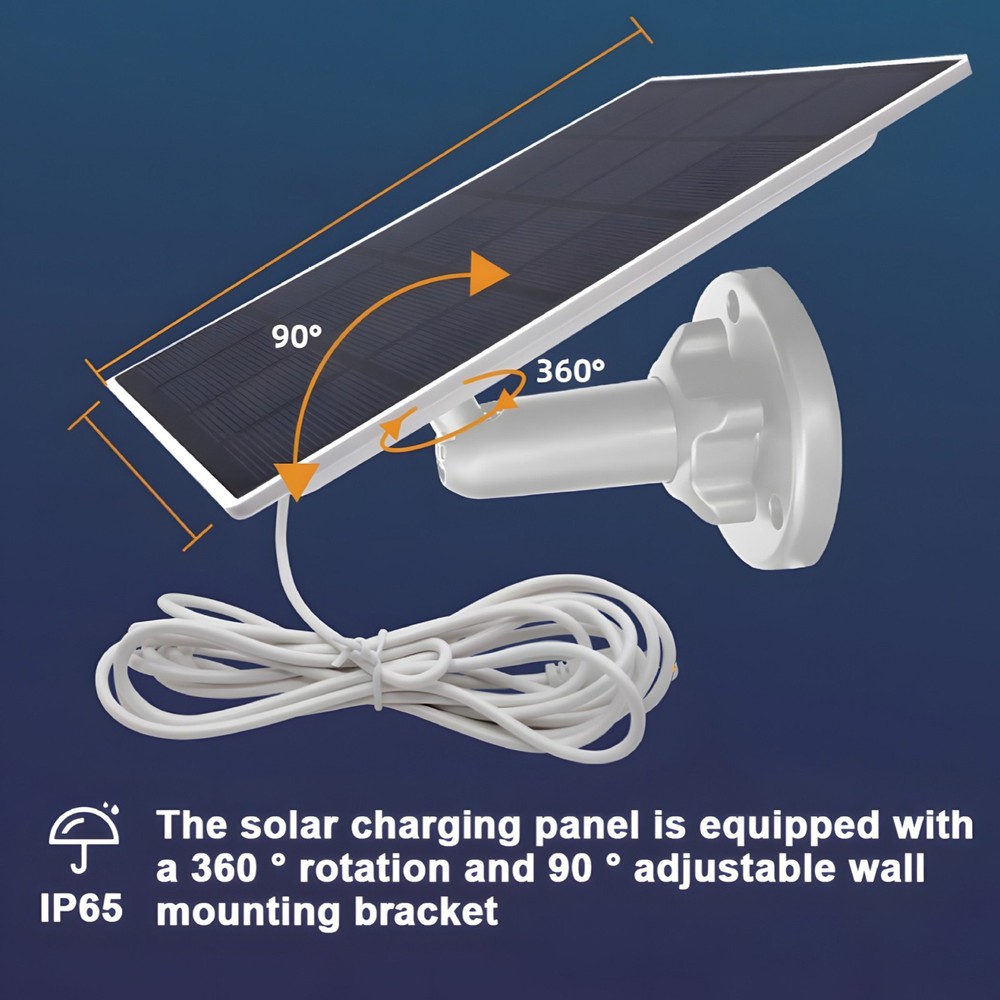 Designed-3-In-1 Solar Panel for Ring Spotlight Security Cam Battery Charger
