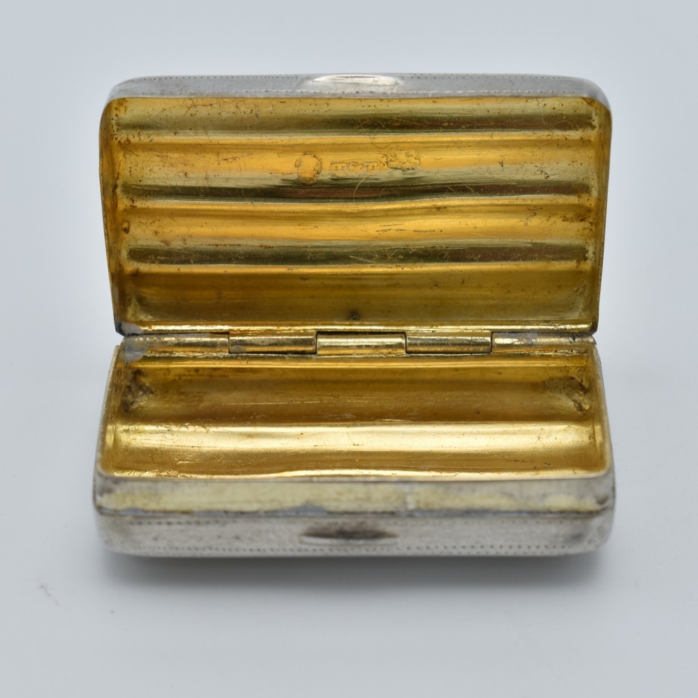 Antique Georgian Solid Silver Pill Box Snuff Box Nice Shape 1810