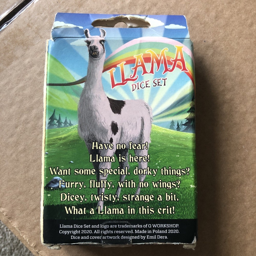 Q-Workshop BNIB Llama Dice Set: White Unopened