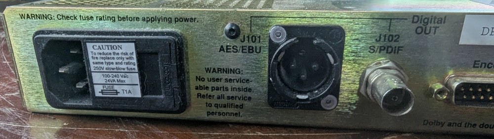 Dolby DP524 Digital Audio Decoder Rackmount AES/EBU SPDIF Pro Broadcast
