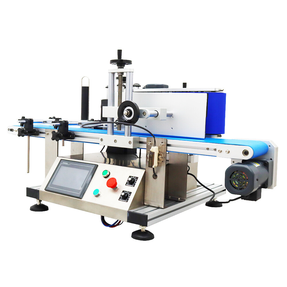TECHTONGDA Automatic Desktop Conveyor Round Bottle High Speed Labeling Machine