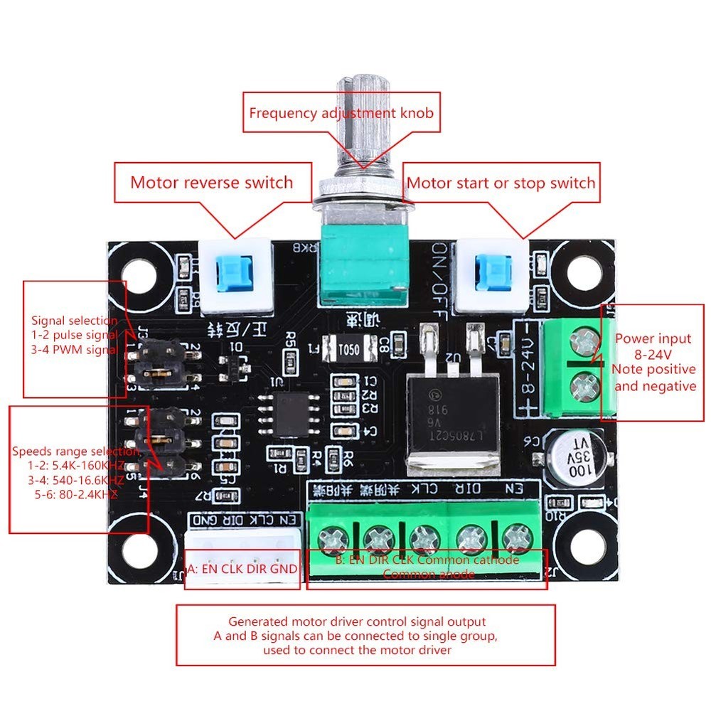 Stepper Motor Controller Board Speed Regulation Positive Negative Rotation
