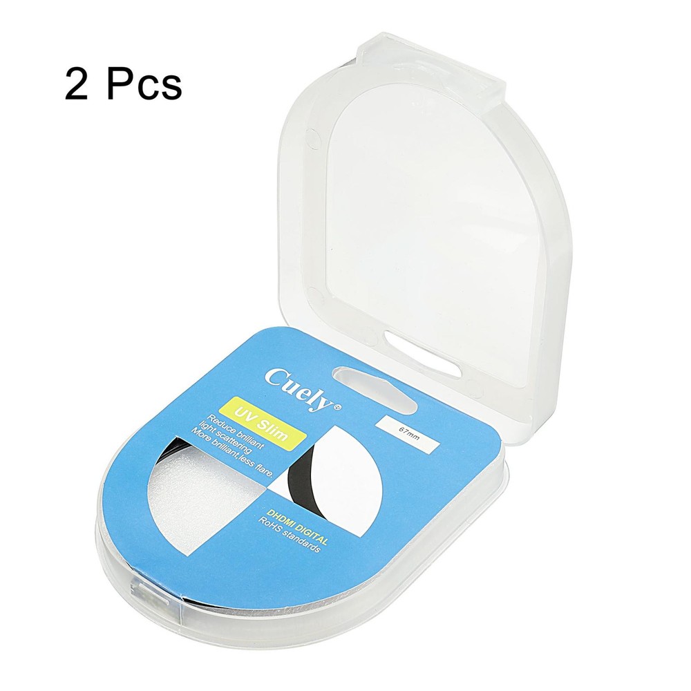 UV Lens Filters, 67mm Thin Protective Multilayer Frame, 2pcs