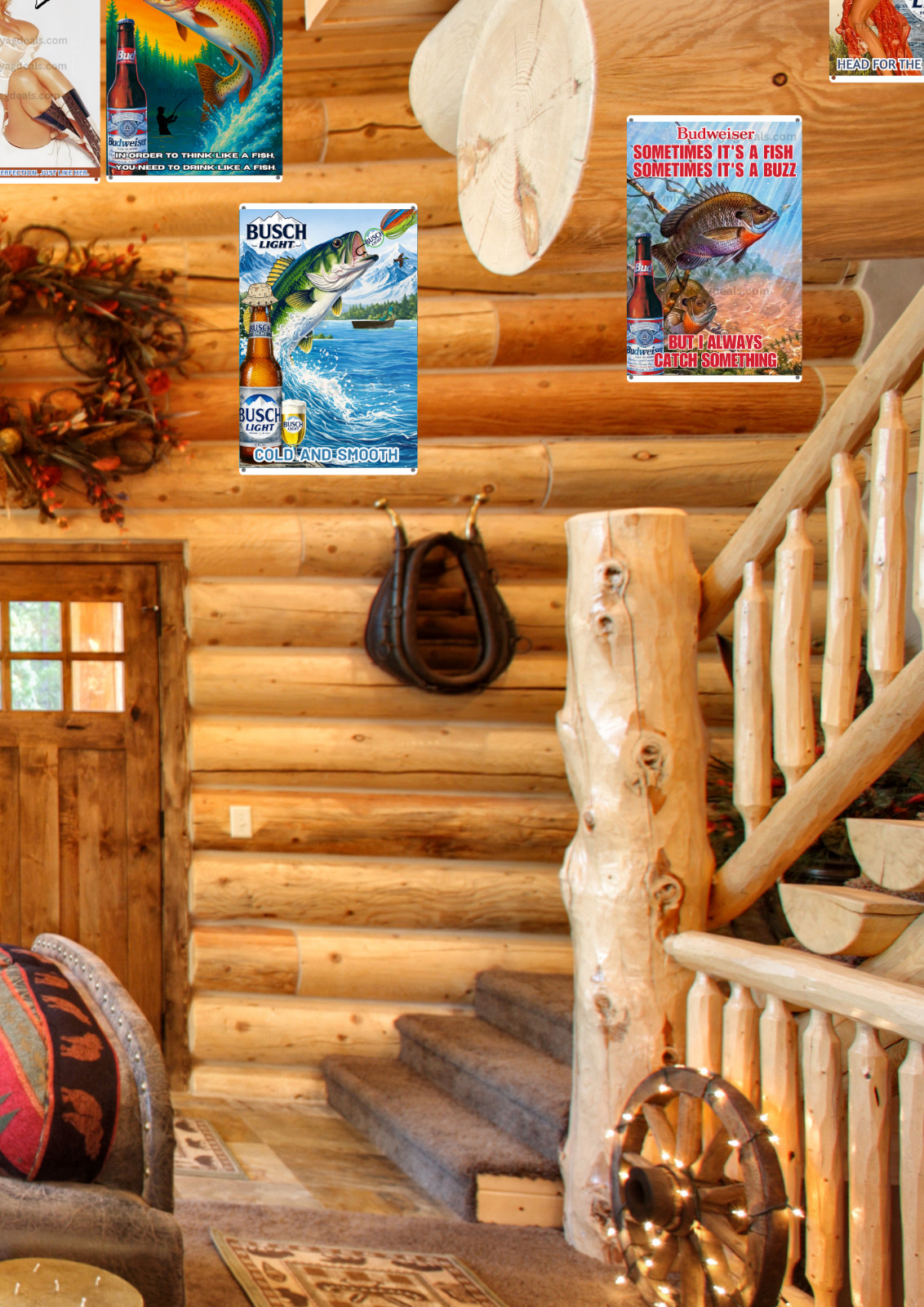 BLight Beer Hunting Metal Sign Funny Wildlife Deer Raccoon Wall Decor Read Des