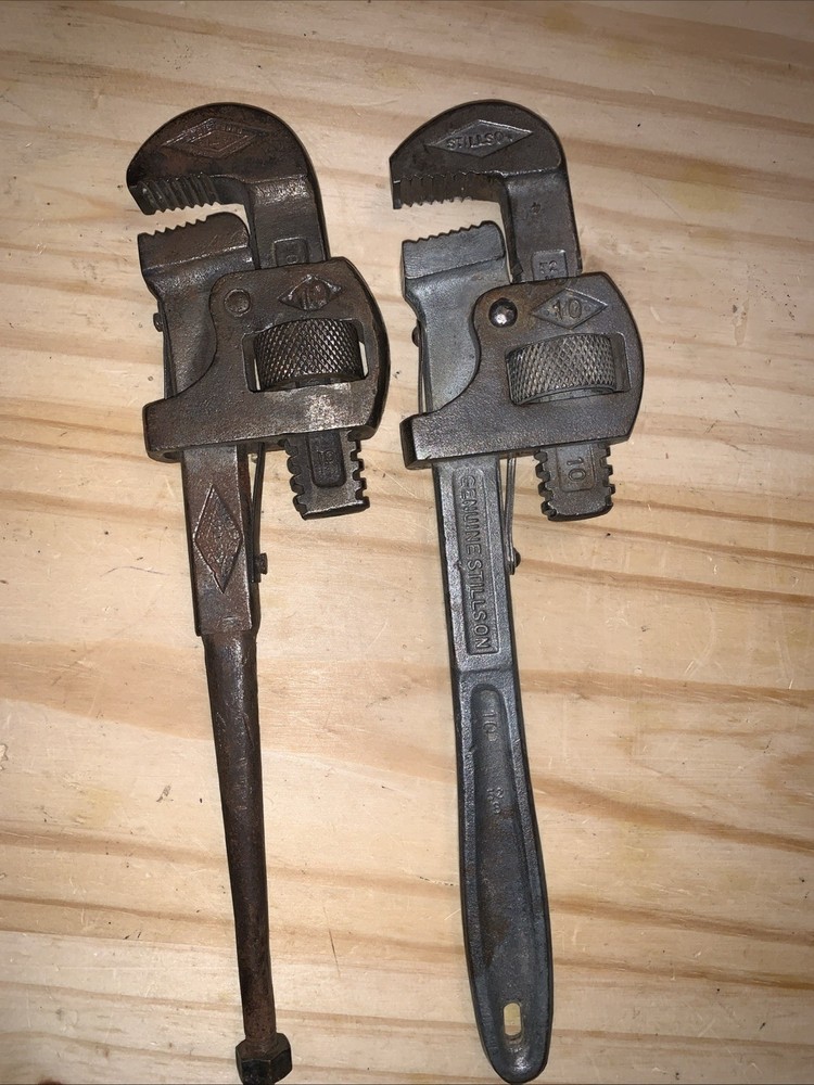 2 Vintage 10" STILLSON Pipe Wrenches