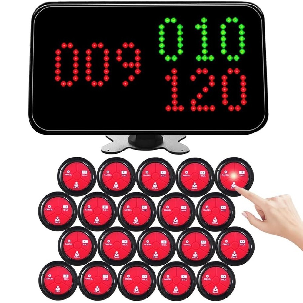 Wireless Calling System Call Waiter Pager 3 Digit Number Pagers