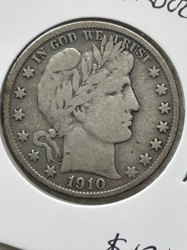 1910 s barber half dollar- VF