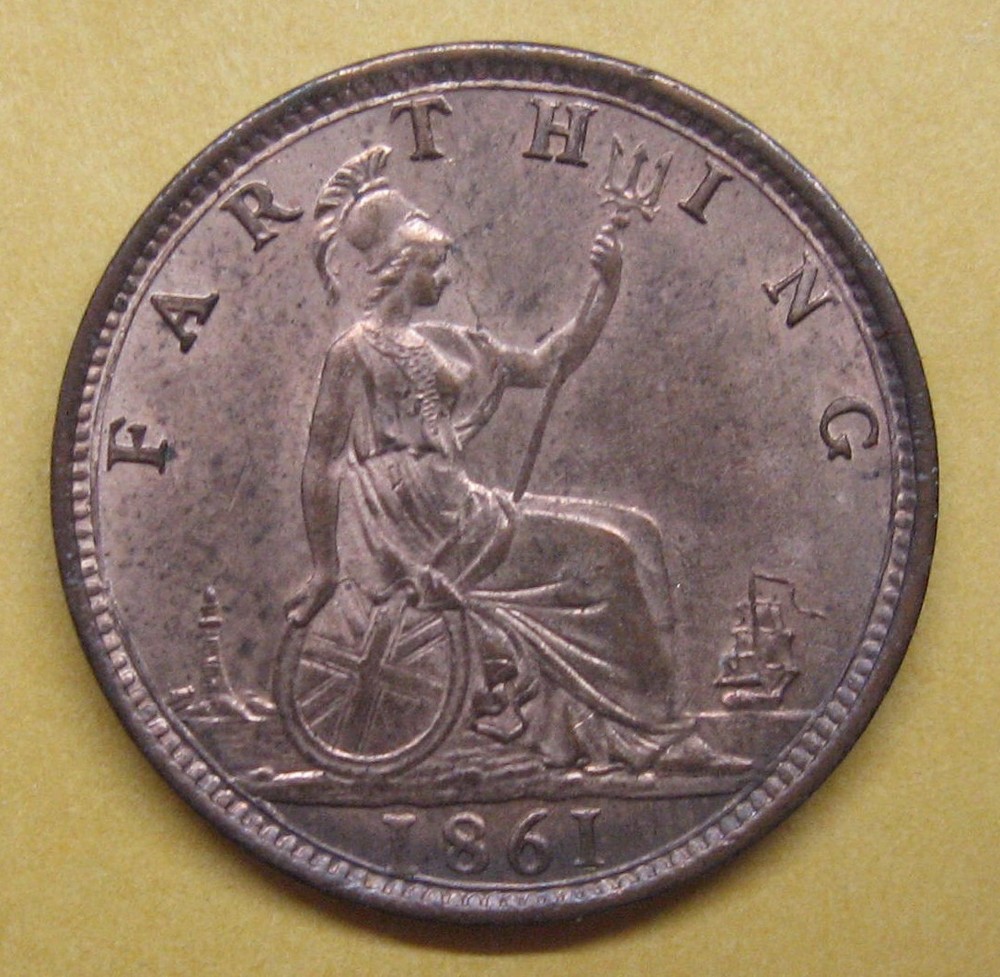 1861 Great Britain Farthing 1/4d Take a Look