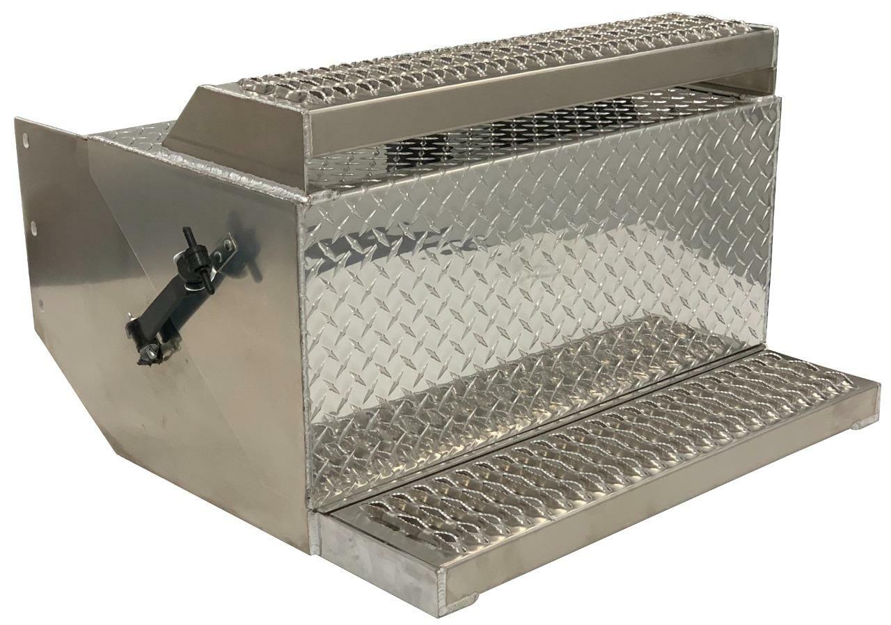 Peterbilt 379,389,388 Battery Box Steps & Straps Aluminum Diamond Plate AM