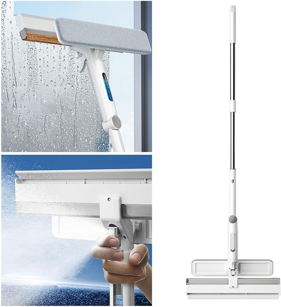 Squeegee Window Cleaner Car Home Shower 2in1 Window Cleaning Tool Extension Pole