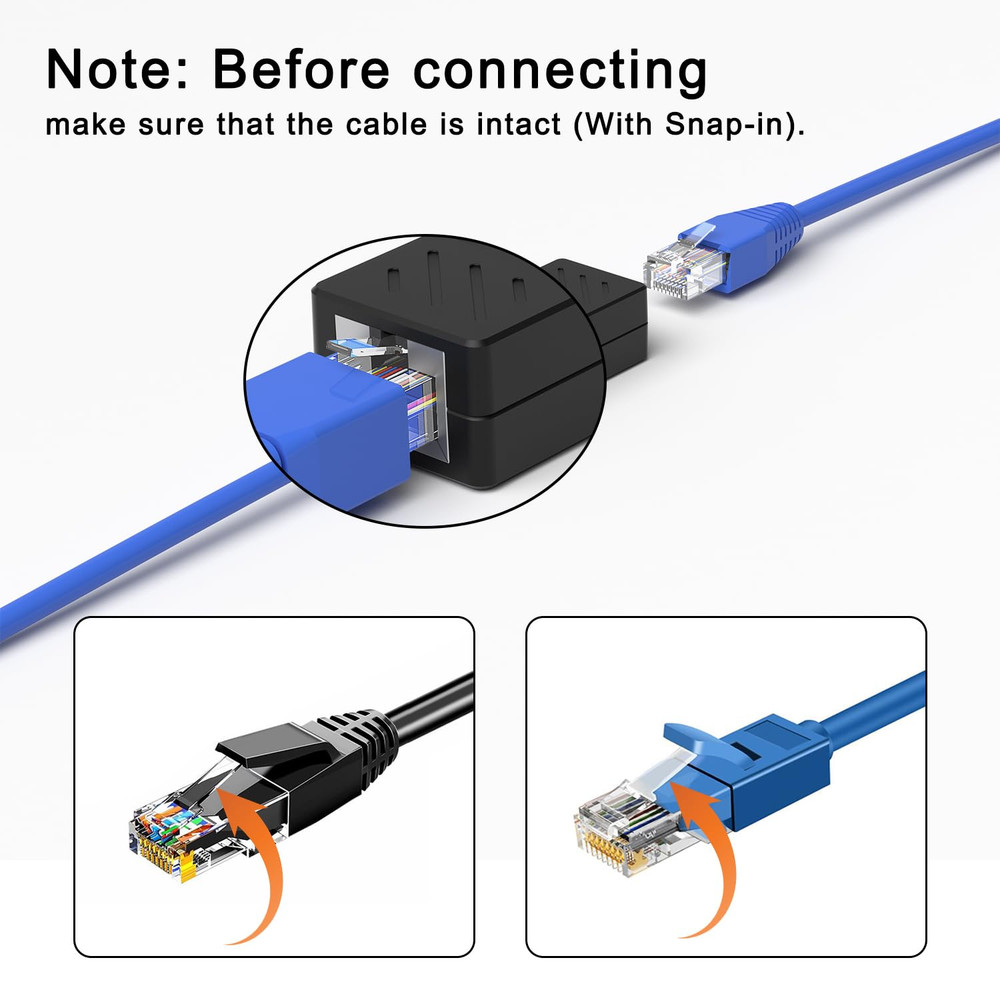RJ45 Inline Coupler Cat6/Cat5e Ethernet Network Cable Extender Connector Lot