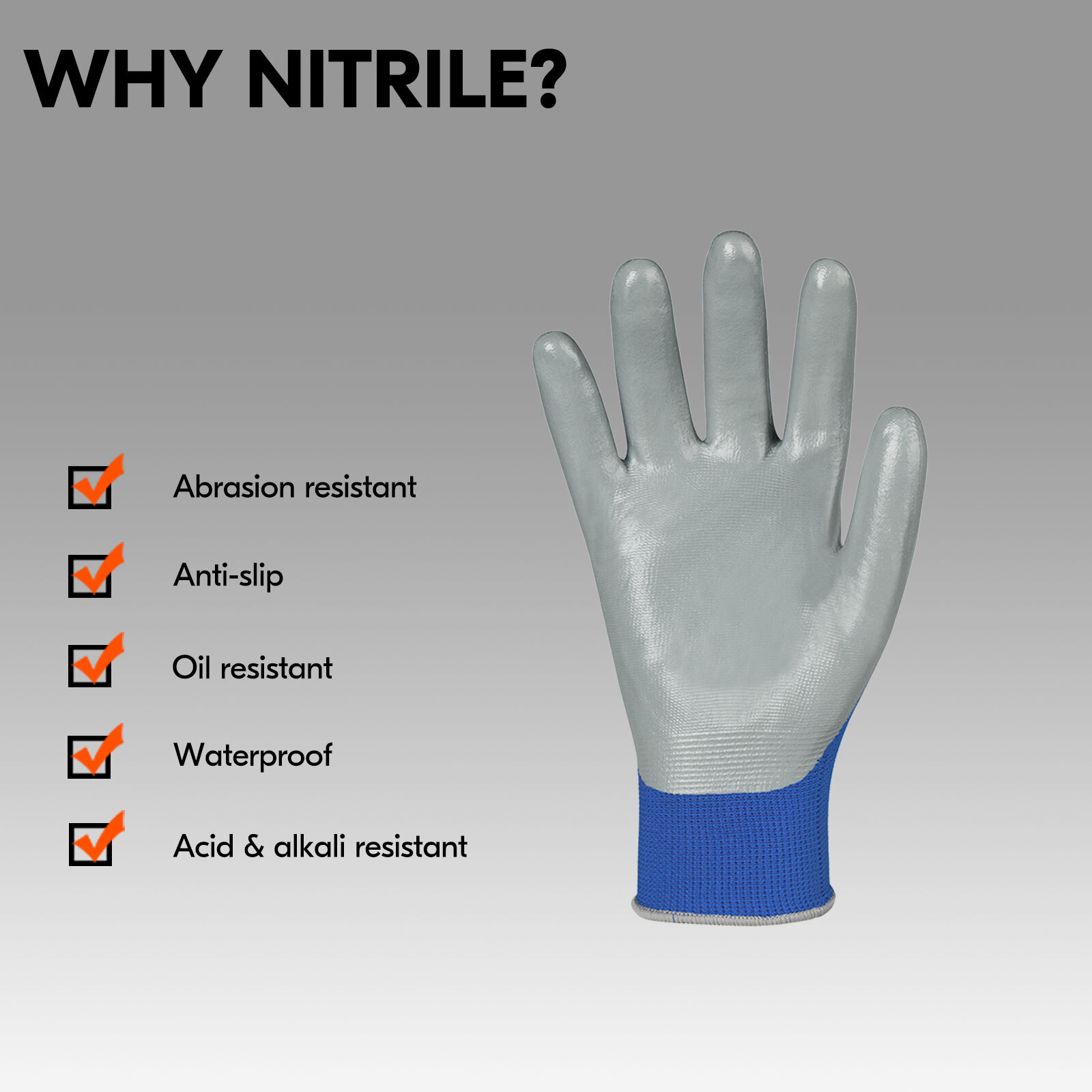 Vgo 1/3/5/10 Pairs Nitrile Coat Gardening Glove,Construction Work Gloves(NT2110)