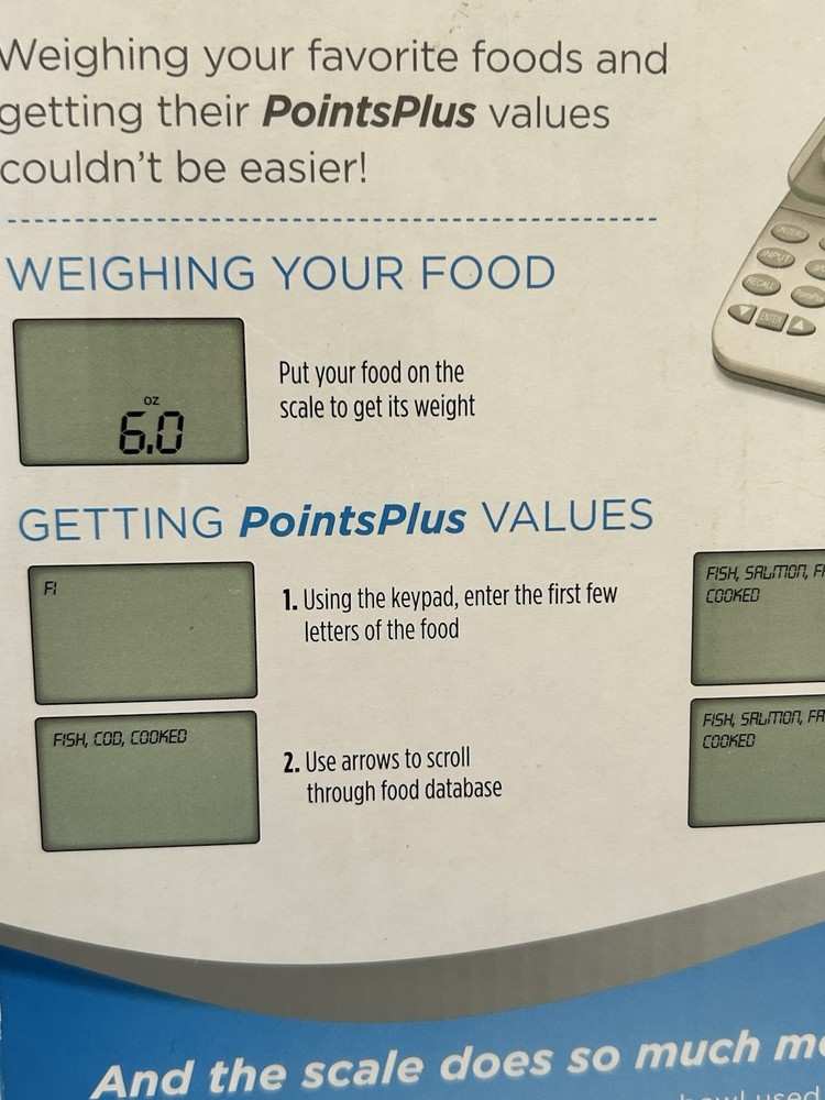 Weight Watchers Electronic Food Scale w Points Plus Values Database
