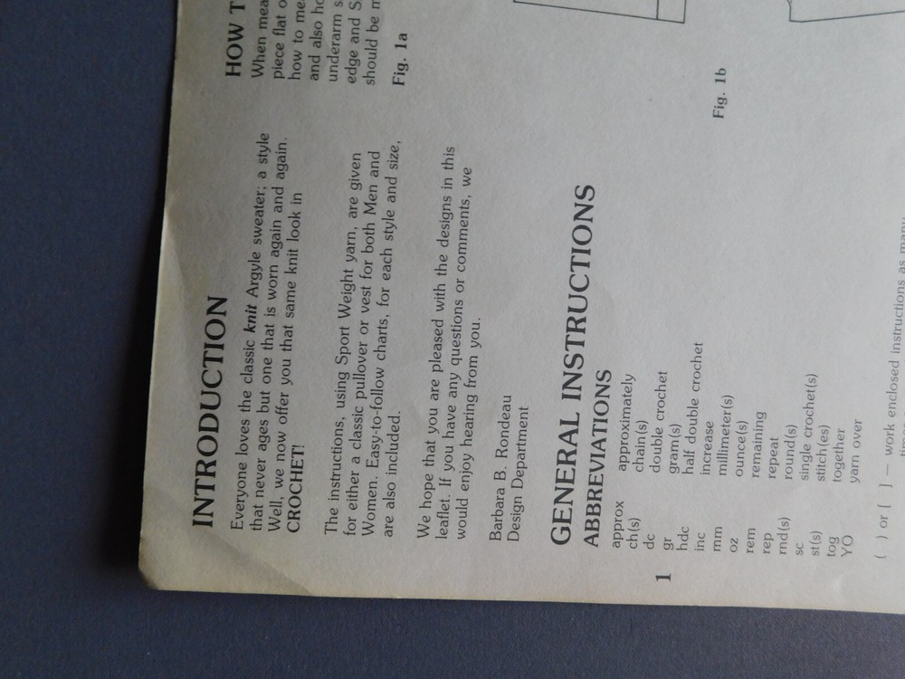 Crocheted Argyle Sweaters Vests - 1983 Leisure Arts - leaflet 284 patterns