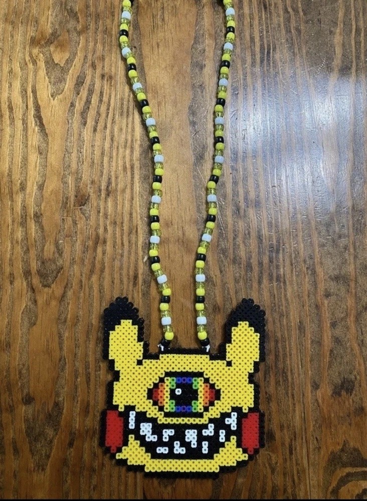 Subtronics Pikachu Perler Necklace Handmade